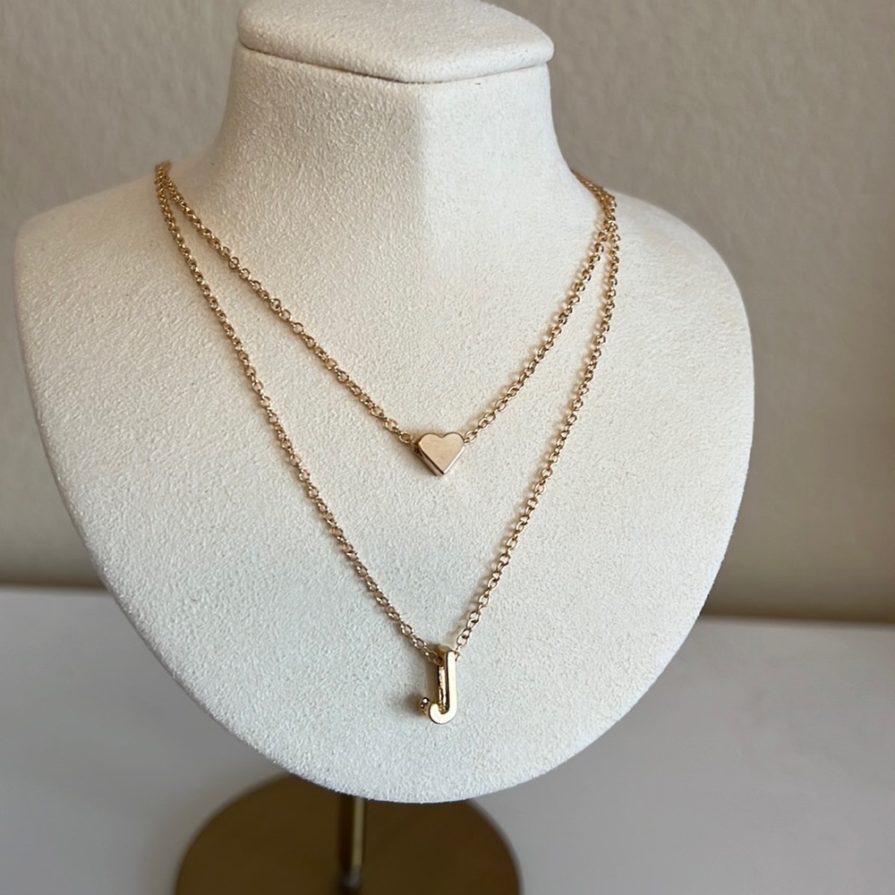 Brand New Initial and Heart Necklace